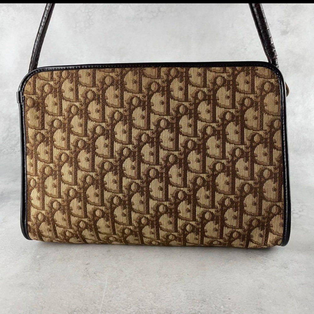 Dior Shoulder Bag, Trotter Pattern, Brown, Crossbody 20x27cm AB Condition - Picture 4 of 11
